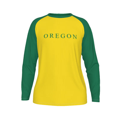 Universidad de Oregón - Camiseta de manga larga con mangas raglán de los Ducks