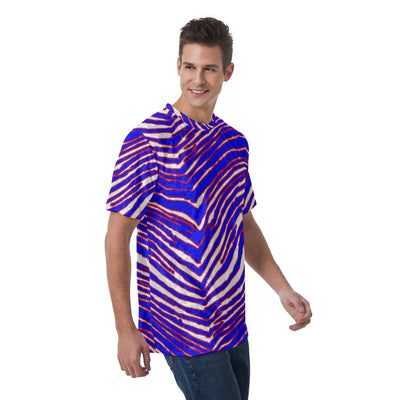 Camiseta de fútbol americano de la NFL Buffalo Bills con estampado de cebra Zubaz para hombre | Terciopelo