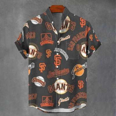 San Francisco Giants Stand Collar Shirt in 110GSM Imitation Flax for Ultimate Comfort and Style