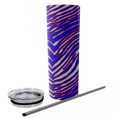 Nfl Football Buffalo Bills zubaz zebra print  Glitter Tumbler With Stainless Steel Straw 20oz