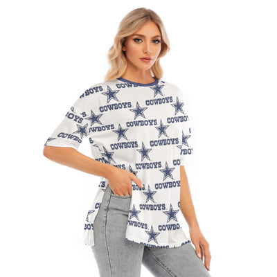 Dallas Cowboys Women's Short Sleeve Hem Split T-Shirt for Casual Summer Style