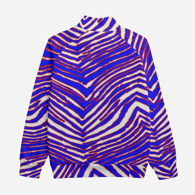 Chaqueta de cuello alto con estampado de cebra Zubaz de los Buffalo Bills de la NFL, manga raglán, algodón GSM