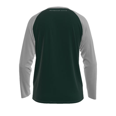 Universidad Estatal de Michigan - Camiseta de manga larga con mangas raglán de los Spartans