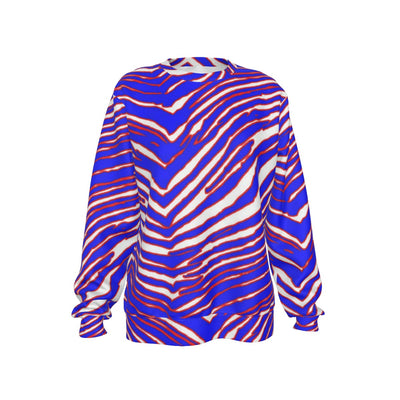 Sudadera holgada para mujer con estampado de cebra de los Buffalo Bills de la NFL