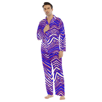 Conjunto de pijama con solapa para hombre con estampado de cebra de los Buffalo Bills de la NFL