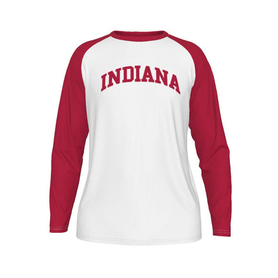 Camiseta de manga larga con mangas raglán de los Hoosiers de la Universidad de Indiana Bloomington
