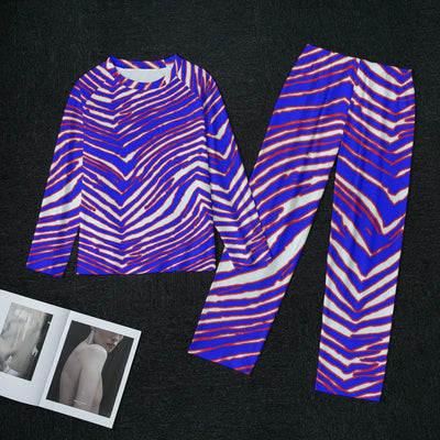 Pijama de mujer con mangas raglán y tobillos anchos de los Buffalo Bills de la NFL con estampado de cebra Zubaz