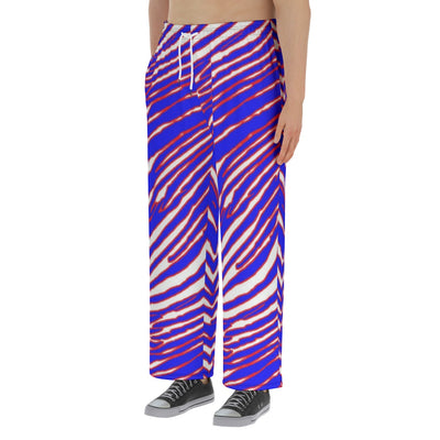 Pantalones anchos de punto unisex de polar con estampado de cebra de los Buffalo Bills de la NFL