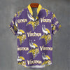 Minnesota Vikings Stand Collar Shirt|110GSM Imitation Flax