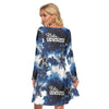 Nfl Football Dallas Cowboys tie dye  Women's Crew Neck Dress