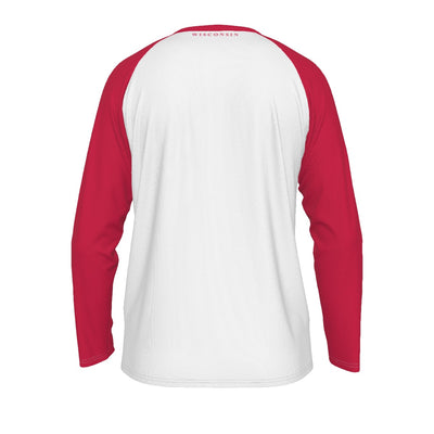 Universidad de Wisconsin-Madison - Camiseta de manga larga con mangas raglán de los Badgers