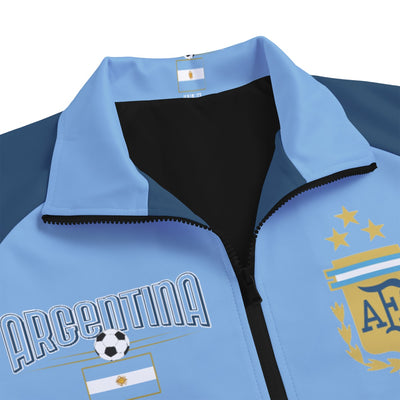 Chaqueta unisex con cuello alto y forro negro de la selección de fútbol de ARGENTINA