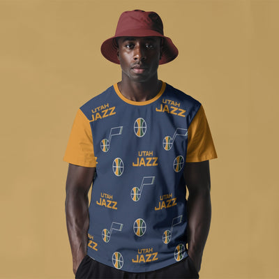 Utah Jazz Seamless Pattern T-Shirt for Daily Comfort and Style