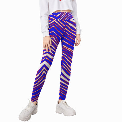 Leggings para niños con estampado de cebra de los Buffalo Bills de la NFL