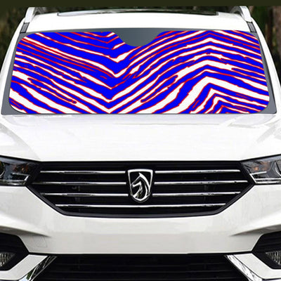 Nfl Football Buffalo Bills zubaz zebra print  Windshield Sunshade | 137cm(53.9”)