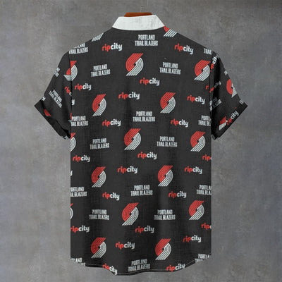 Portland Trail Blazers Stand Collar Shirt|110GSM Imitation Flax