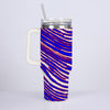 Nfl Football Buffalo Bills zubaz zebra print  40oz Diamond Cup With Stainless Steel Straw