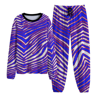 Pijama unisex grueso con estampado de cebra de los Buffalo Bills de fútbol americano de la NFL