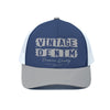 Vintage denim navy blue Unisex Trucker Hat With White Half-mesh - Jacketon