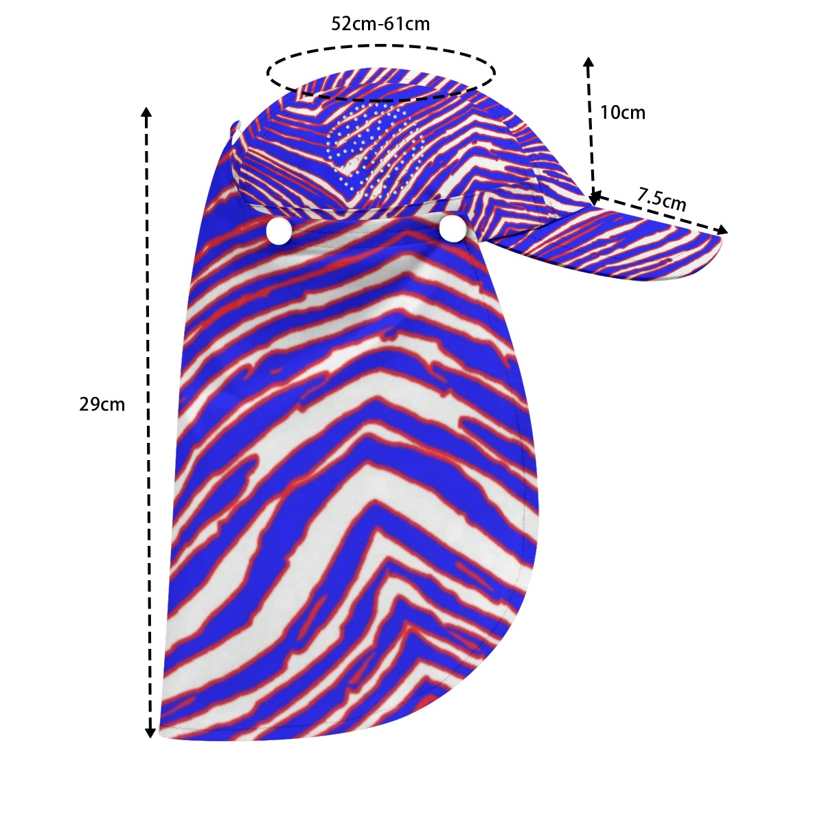 Nfl Football Buffalo Bills zubaz zebra print  Sun Hat With Neck Flap