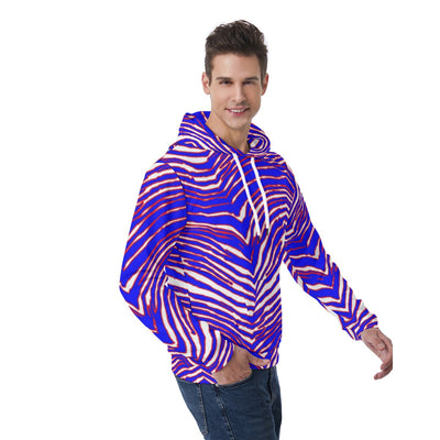 Sudadera con capucha y estampado de cebra de los Buffalo Bills de la NFL con capucha con estampado de doble cara