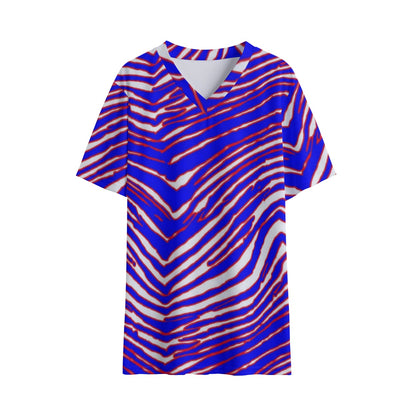 Camiseta de cuello en V para mujer con estampado de cebra de los Buffalo Bills de la NFL