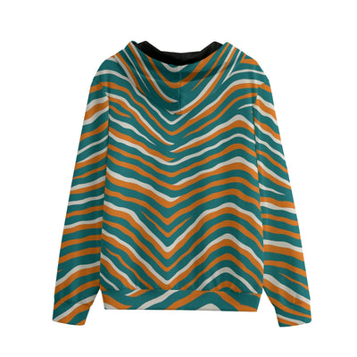 NFL Football Miami Dolphins Zubaz Interlock Zip Up Hoodie With Pocket