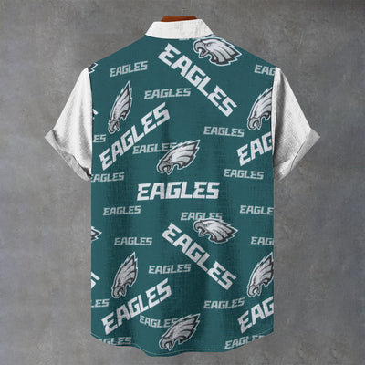 Philadelphia Eagles Stand Collar Shirt|110GSM Imitation Flax