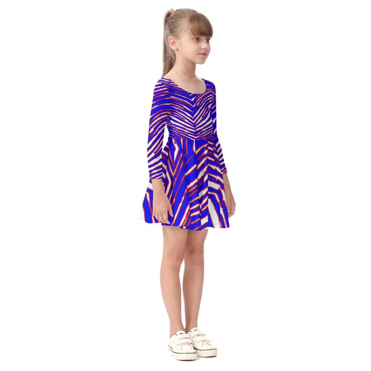 Vestido infantil de manga larga con estampado de cebra de los Buffalo Bills de la NFL
