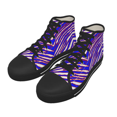 Zapatillas de lona con suela negra y estampado de cebra de los Buffalo Bills de la NFL
