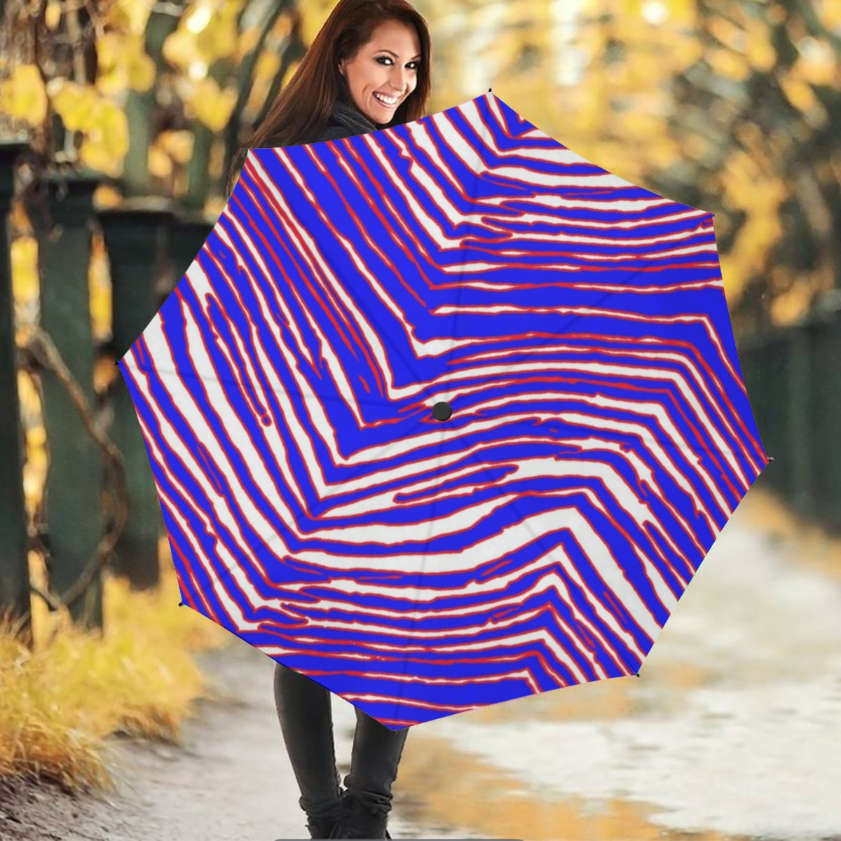 Nfl Football Buffalo Bills zubaz zebra print  Umbrella
