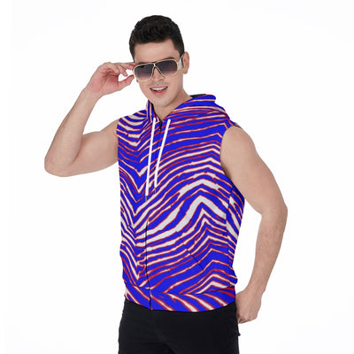 Sudadera con capucha sin mangas y cremallera con estampado de cebra de los Buffalo Bills de la NFL