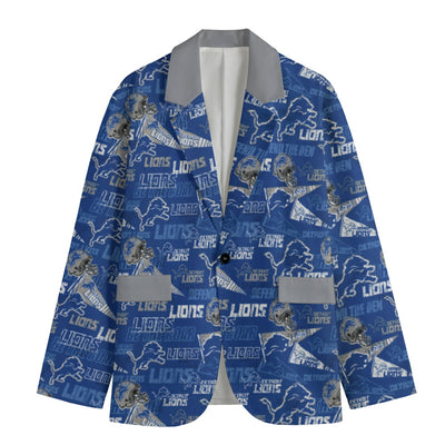 Blazer de cuello de solapa plana de los Detroit Lions