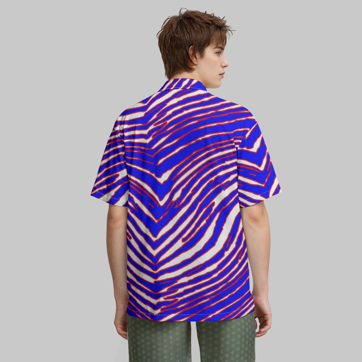 Nfl Football Buffalo Bills zubaz zebra print Hawaiian Shirt With Pocket|115GSM Cotton poplin