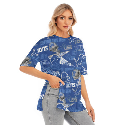 Detroit Lions NFL Women's Short Sleeve T-Shirt with Hem Split
