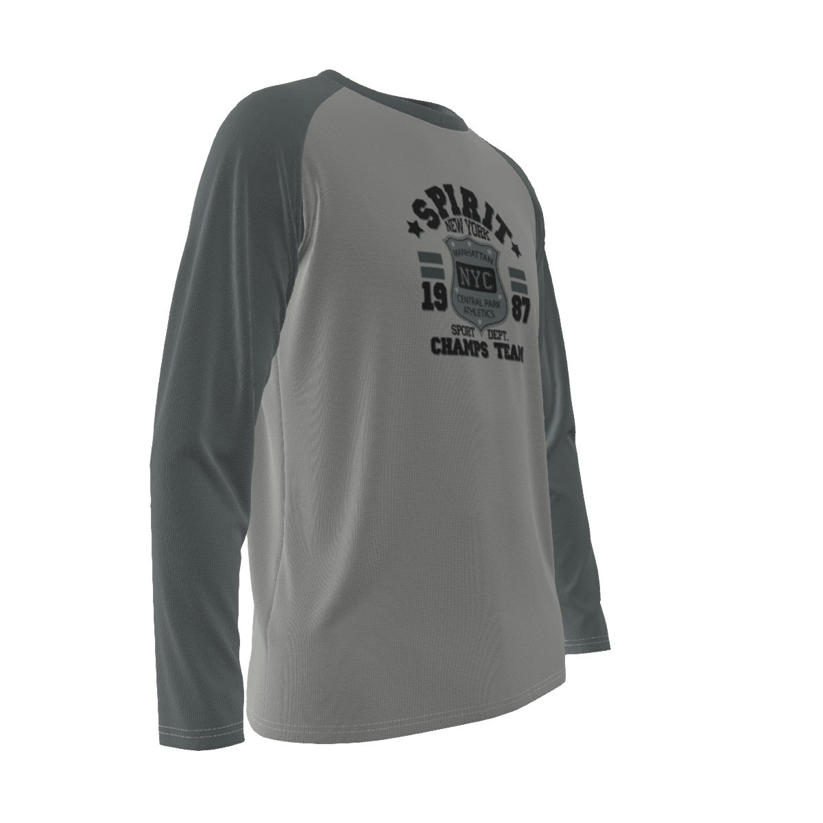 Camiseta deportiva de manga larga con mangas raglán del equipo universitario atlético de Nueva York