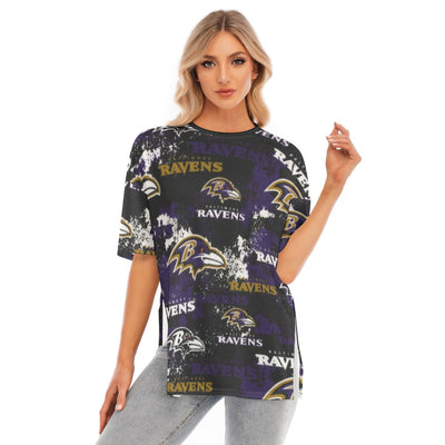 Baltimore Ravens Women's Short Sleeve Crew Neck T-Shirt with Hem Split
