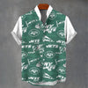 New York Jets Stand Collar Shirt|110GSM Imitation Flax