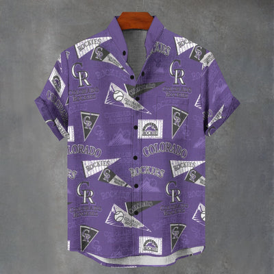 Colorado Rockies Stand Collar Shirt in 110GSM Imitation Flax for Ultimate Comfort and Style