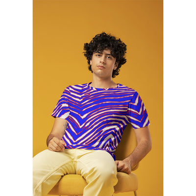 Camiseta de cuello redondo para hombre con estampado de cebra de los Buffalo Bills de la NFL