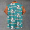 Miami Dolphins Stand Collar Shirt|110GSM Imitation Flax
