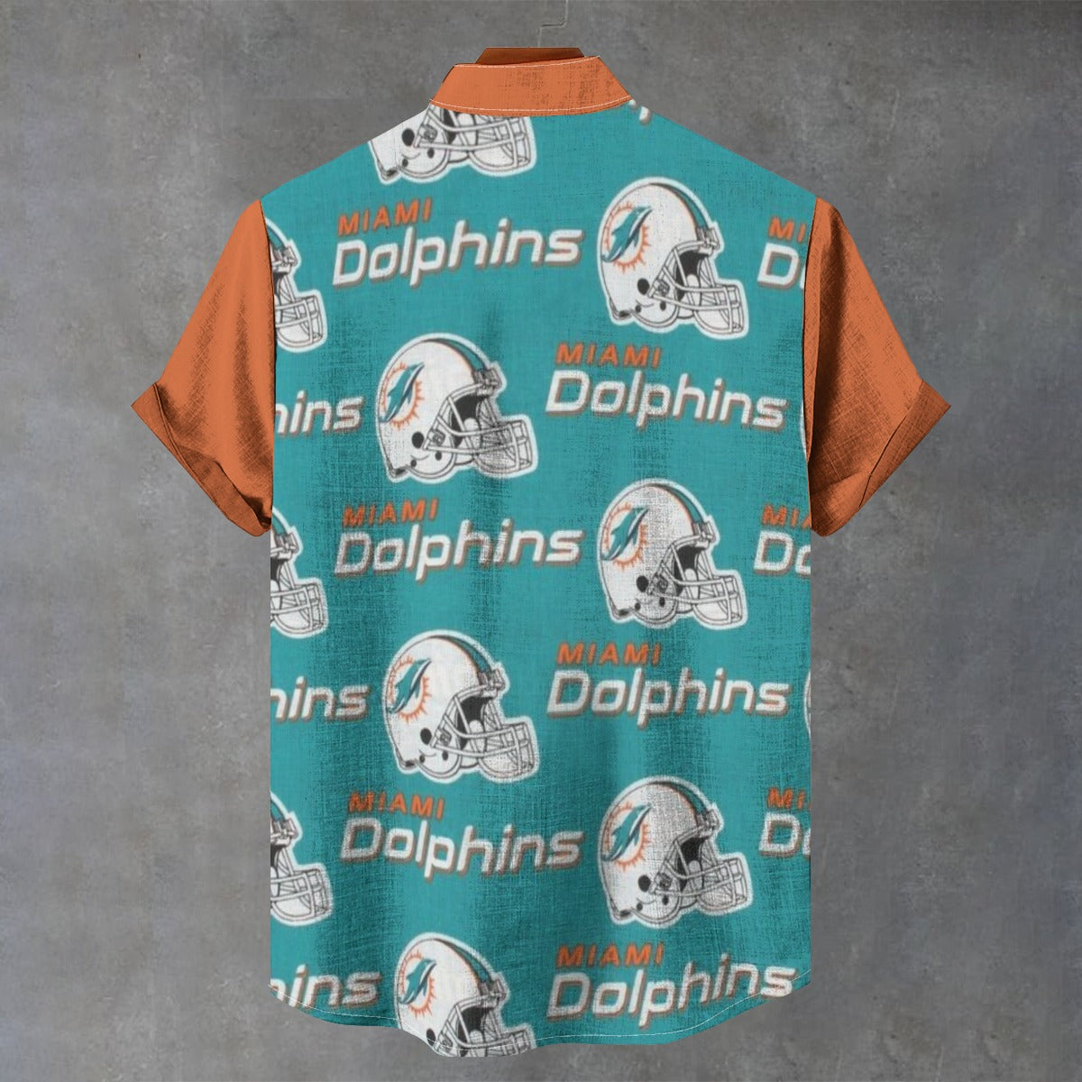 Miami Dolphins Stand Collar Shirt|110GSM Imitation Flax