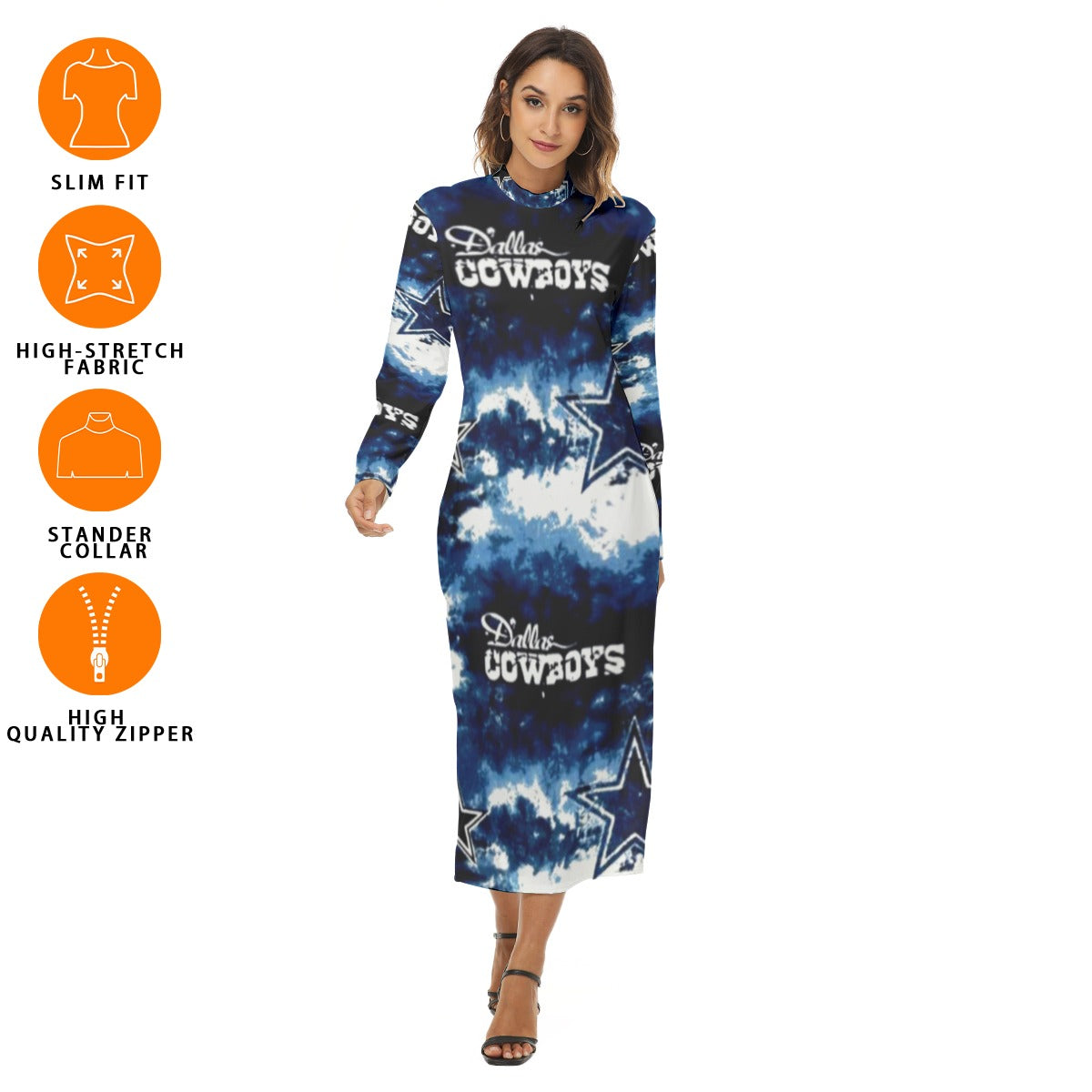 Nfl Football Dallas Cowboys tie dye  Women's Hip Dress