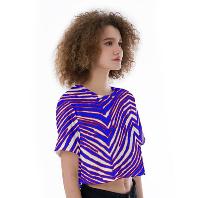 Camiseta corta con estampado de cebra de los Buffalo Bills de la NFL para mujer