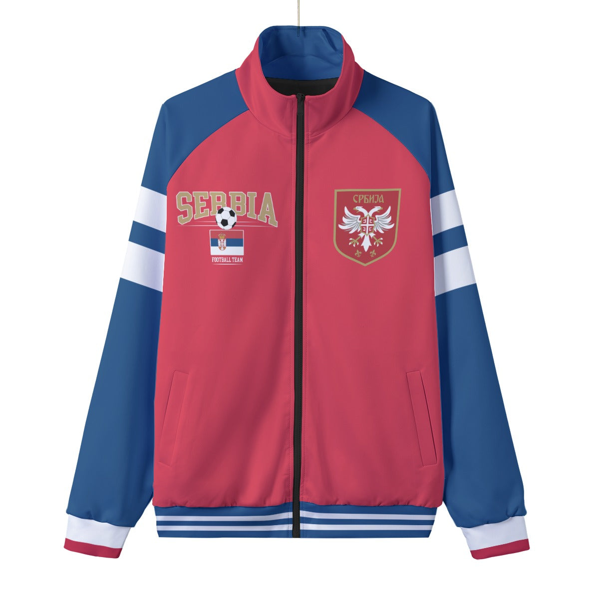 Ретро јакна са оковратником репрезентације Србије Serbia football team jacket