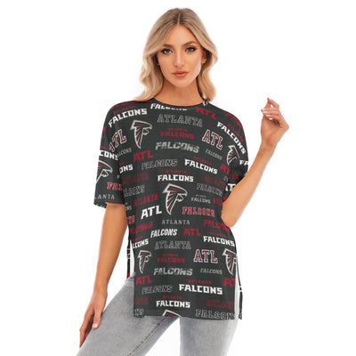 Atlanta Falcons Women's Short Sleeve T-Shirt with Hem Split for Casual Style