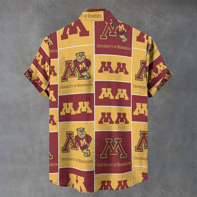 University of Minnesota - Golden Gophers Collar Shirt|110GSM Imitation Flax