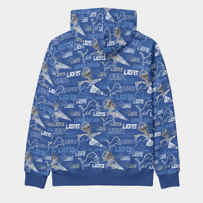 Detroit Lions Classic Scuba Pullover Hoodie with Front Pocket and Drawstring