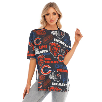 Chicago Bears NFL Football Women's Short Sleeve Hem Split T-Shirt