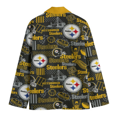 Blazer de cuello de solapa plana de los Pittsburgh Steelers